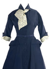 Fantastic 1950s New Look Navy Faille Dress- New!