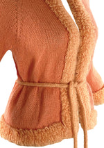 Vintage 1960s Tangerine Mohair Cardigan - New!