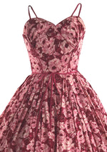 Sensational 1950s Pink Roses Cotton Sundress- New! (ON HOLD)