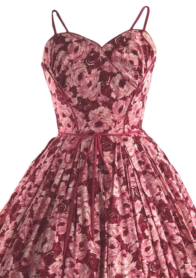 Sensational 1950s Pink Roses Cotton Sundress- New! (ON HOLD)