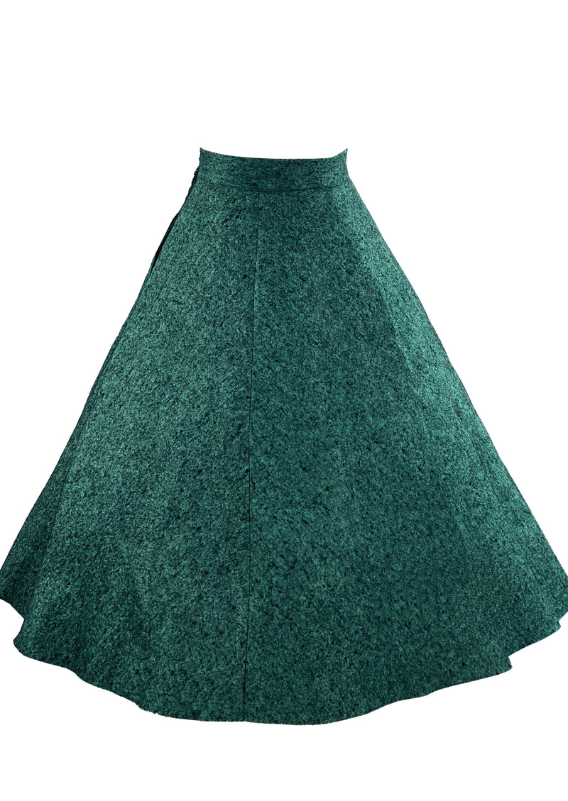 Vintage 1950s Turquoise Flecked Skirt with Starbursts - NEW!