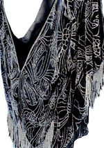 1920s Black Silk Chiffon Beaded Cape Jacket- New!