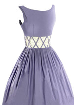 Sweet Late 1950s Aldens Label Lavender Cotton Dress- New!