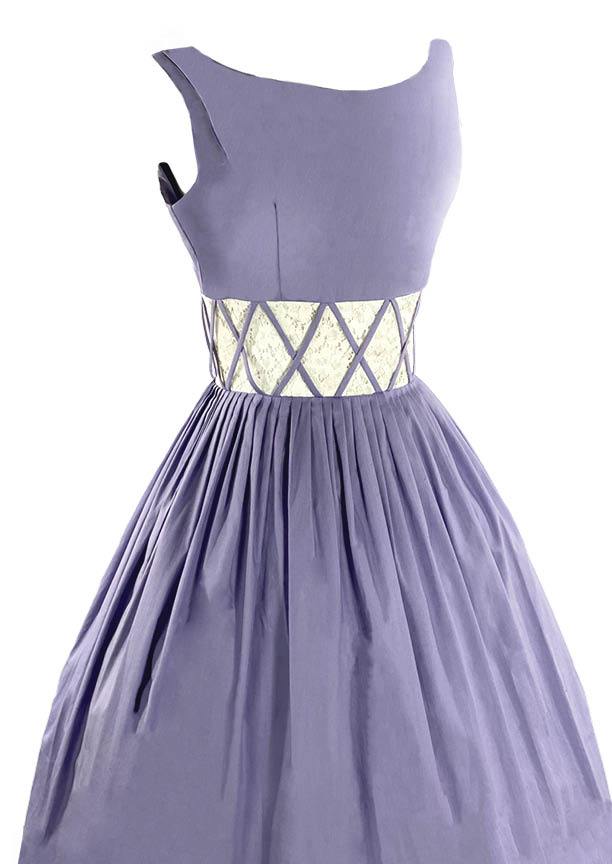 Sweet Late 1950s Aldens Label Lavender Cotton Dress- New!