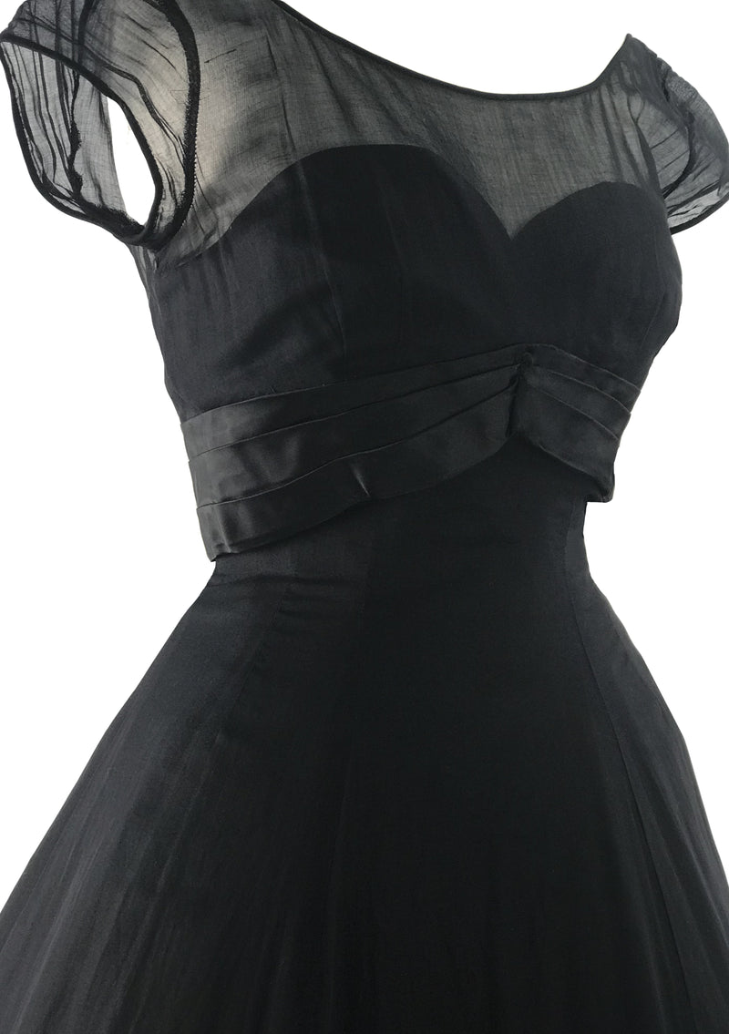 Vintage 1950s Black Organza Dress - New!