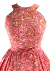 1950s Floral Raspberry Pink Cotton Day Dress - New! (RESERVED)