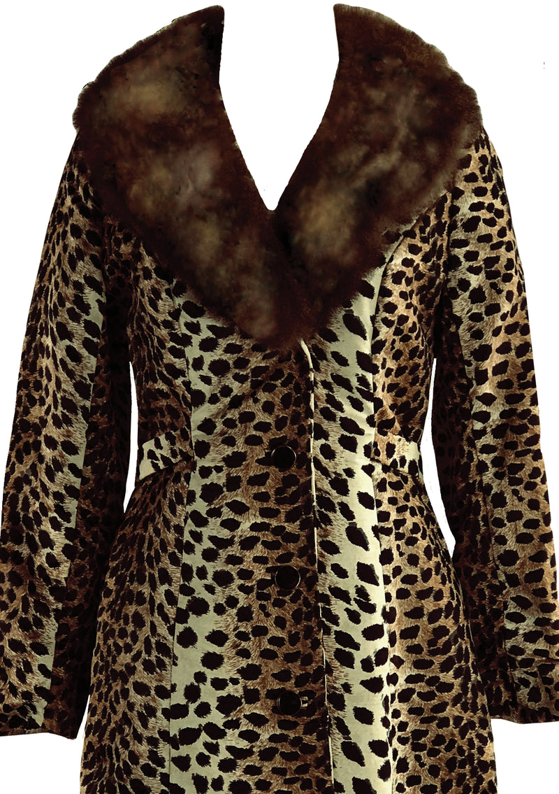 Vintage 1960s Faux Leopard Lilli Ann Designer Coat - New!