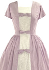 Vintage 1950s Lavender & White Gingham Cotton Dress - New!