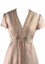 Vintage 1960s Ice Pink Silk Designer Dress- New!