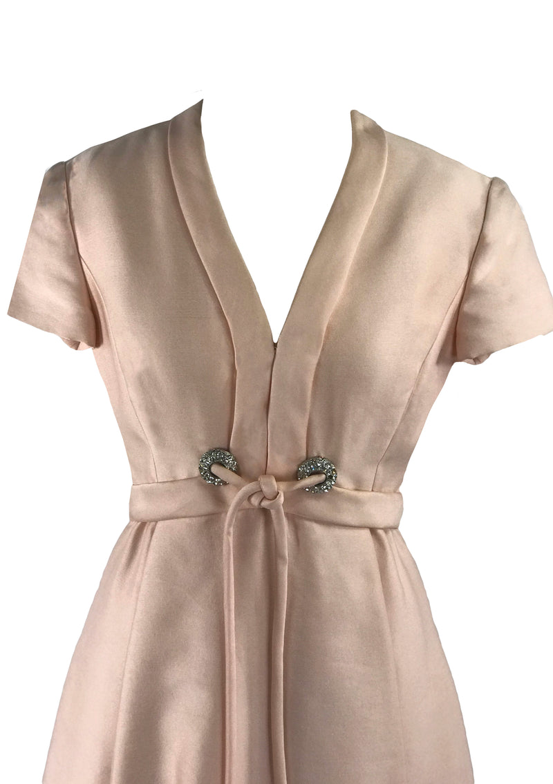 Vintage 1960s Ice Pink Silk Designer Dress- New!