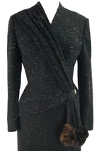 Vintage 1950s Designer Lilli Ann Black Fleck Suit- New!