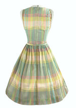 Late 1950s to Early 1960s Plaid Cotton Dress - NEW!