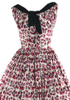 Gorgeous 1950s Pink Poppies Cotton Dress- New!