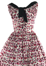 Gorgeous 1950s Pink Poppies Cotton Dress- New!