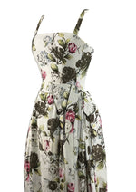 1950s Frank Usher Designer Draped Rose Bouquet Dress- New!