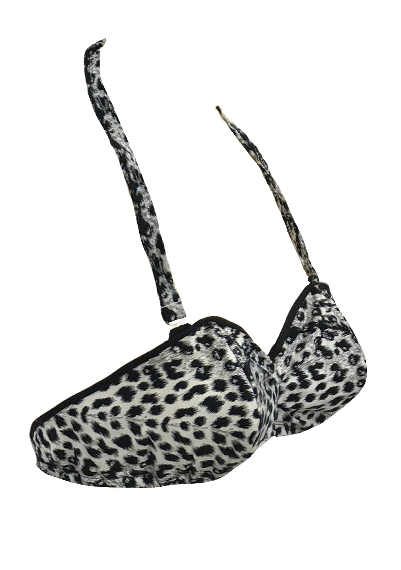 Deadstock Late 1950s Leopard Print Cotton Bikini Swimsuit- New!