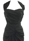Vintage 1950s Designer Black Rayon Draped Dress - New!