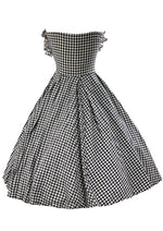 Early 1960s Black & White Gingham Cotton Dress - NEW!