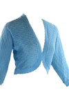 Vintage 1950s Blue Knitted Orlon Bolero- New!