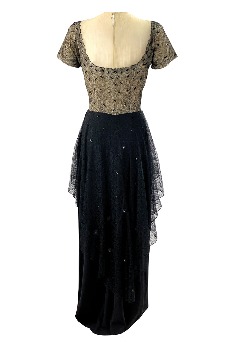 Vintage 1940s Black Designer Frank Starr Gown - NEW!