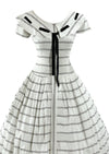 Late 1950s Black and White Stripe Cotton Dress - New!