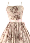 Vintage 1959s Pink Roses Scroll Cotton Sundress- New! (On Hold )