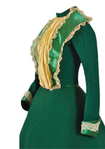 Antique Victorian Green Belle Epoque Promenade Dress - New!