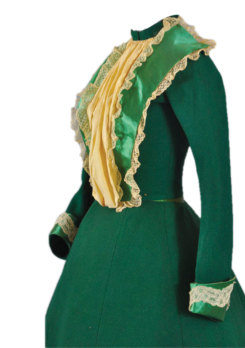Antique Victorian Green Belle Epoque Promenade Dress - New!