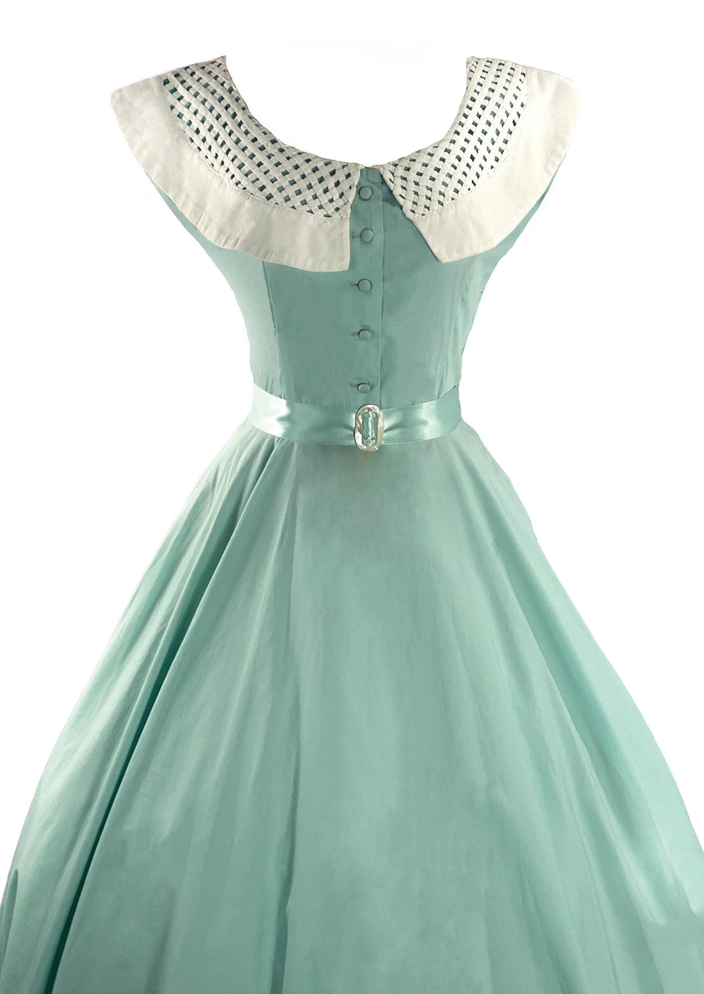 Vintage 50s to Early 60s Mint Green Cotton Dress- New! Coutura Vintage Vintage 50s to Early 60s Mint Green Cotton Dress- New! Coutura Vintage