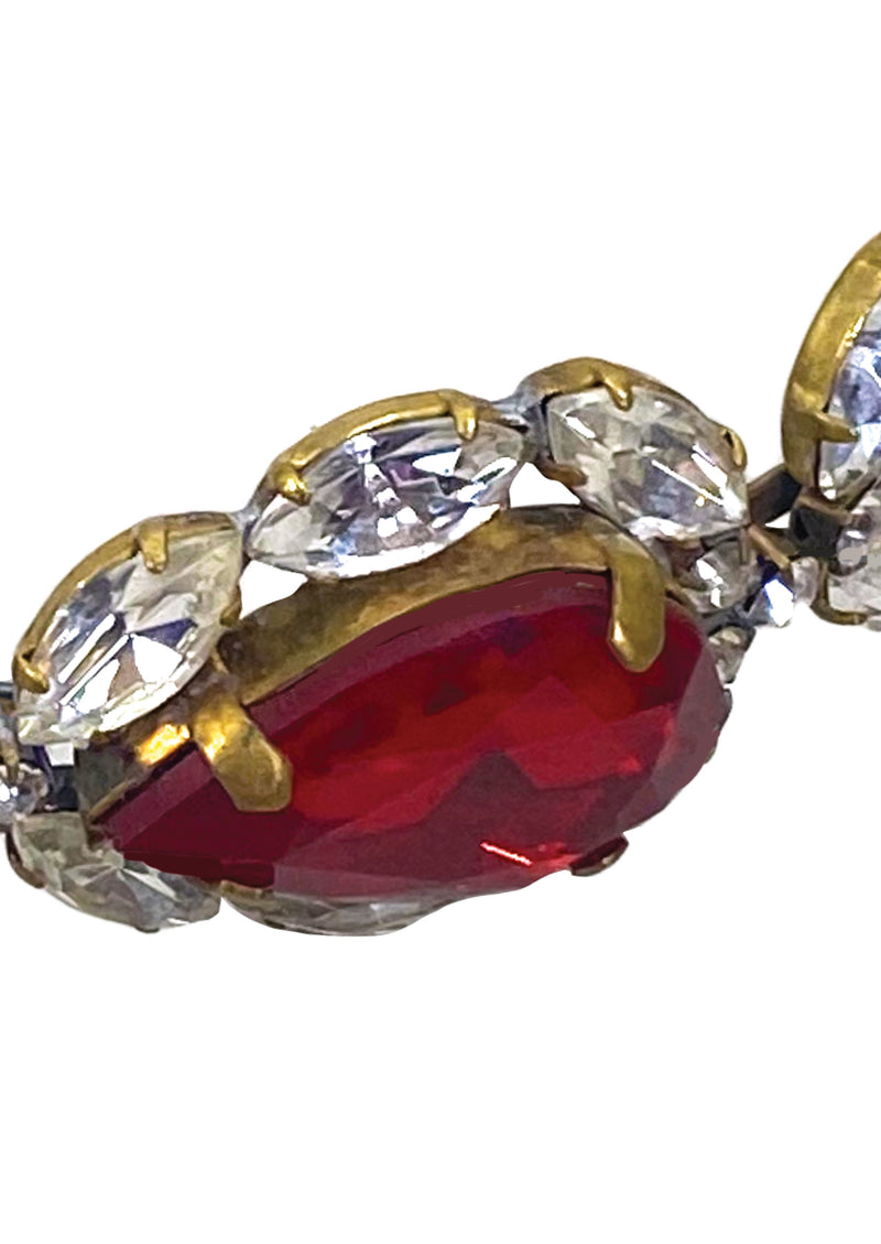 Gorgeous Ruby Red and Clear Crystal Headband - New!
