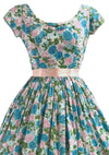 Vintage 1950s Jerry Gilden Carnations Dress- New!