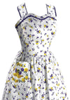 Late 1950s Garden Theme Novelty Print Dress- New!