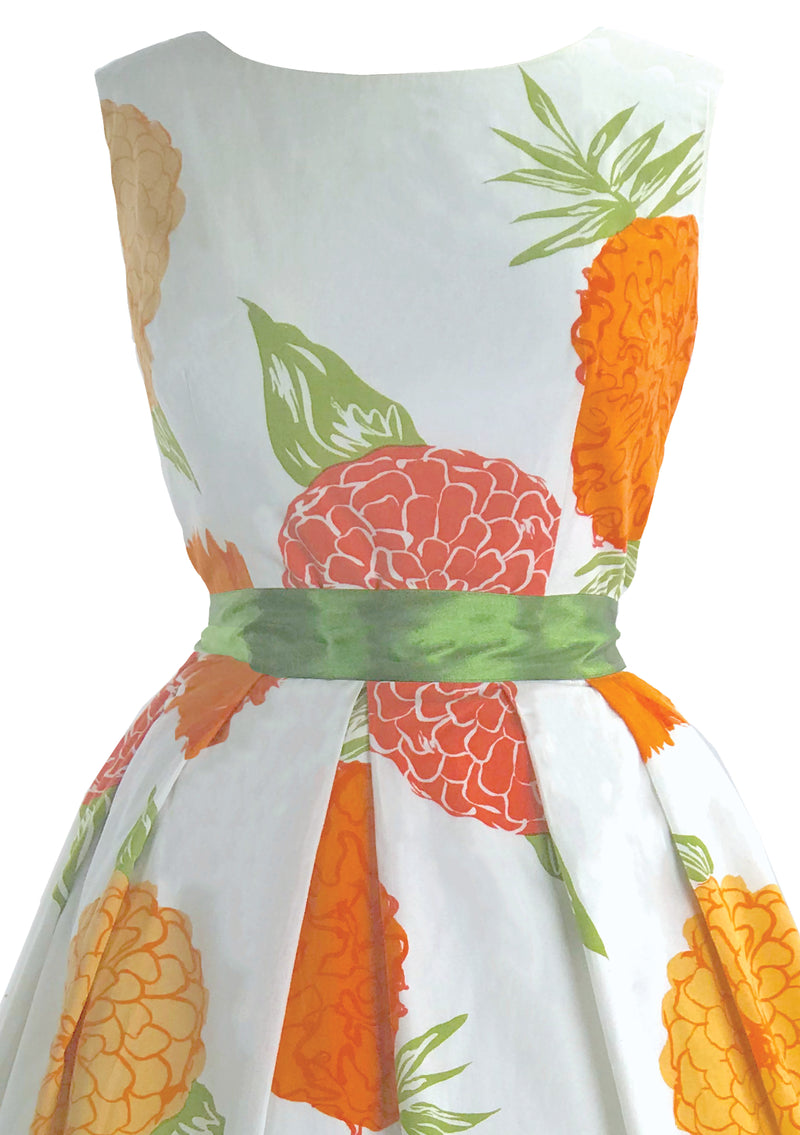 Vintage Late  1950s Large Floral Print Dress Set - New!