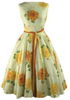 Rare 1950s Yellow Floral Jerry Gilden Dress Ensemble - New!