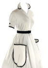 Late 1950s to Early 1960s White Cotton Dress- New!