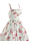 1950s Muted Pink Roses Floral Sundress- New!