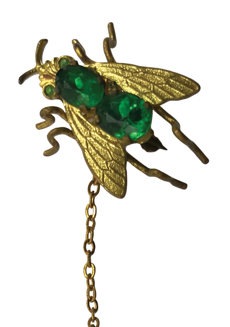 Vintage 1950s 3D Spider and Fly Novelty Brooch - New!