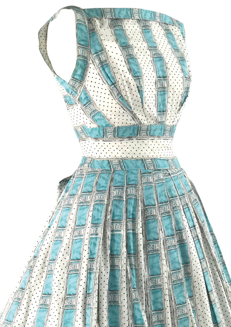 Vintage 1950s Trompe L'Oeil Ribbon & Lace Dress - New!