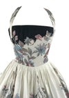 Vintage 1950s Floral Halter Border Print Dress- New!