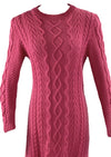 Vintage 1980s Rouge Pink Cable Knit Dress- NEW!