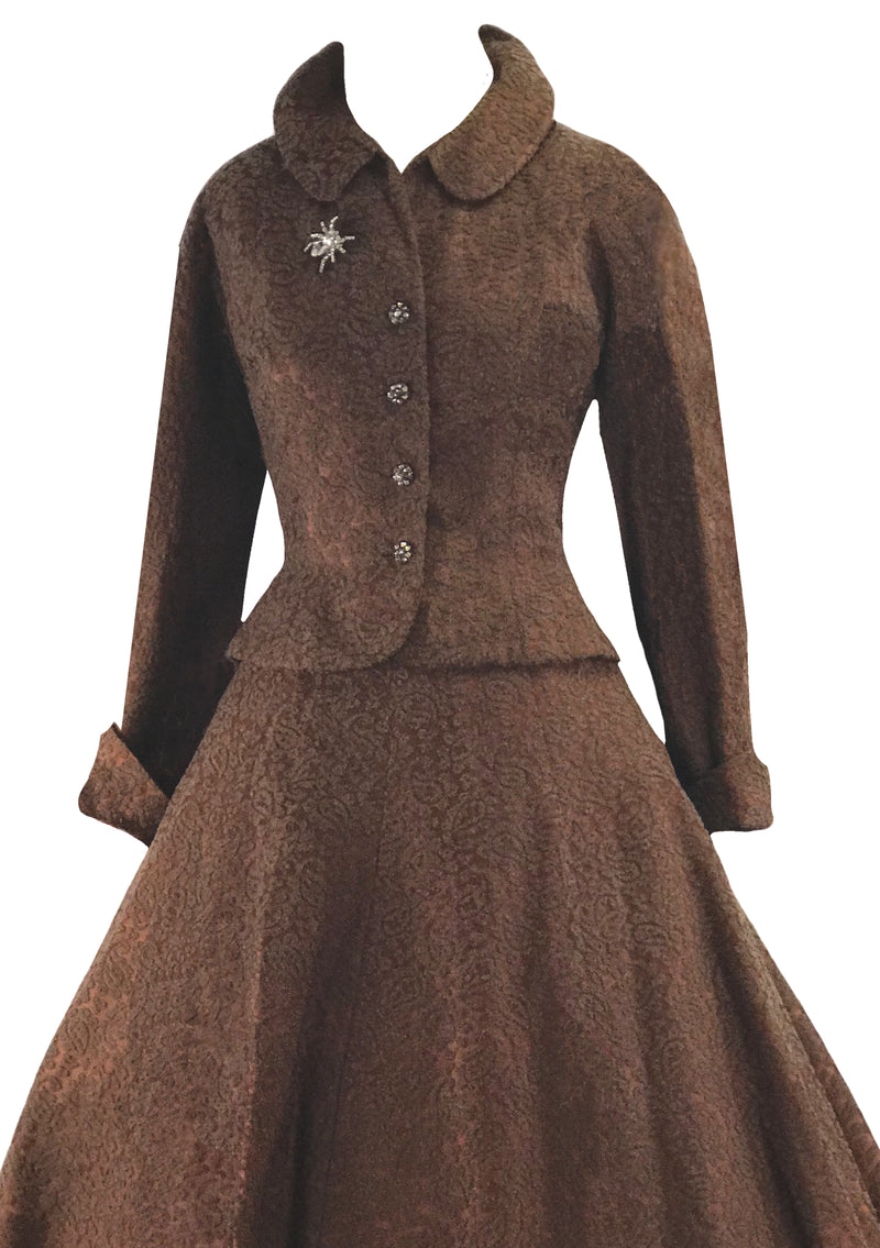 1950s Designer Bronze Lace Dress Suit- New! (ON HOLD)