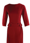 Vintage 1960s Brilliant Red Wool Suit- New!