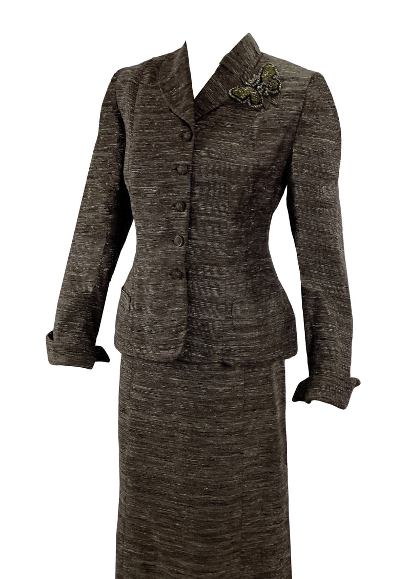 Stunning Vintage 1940s Brown Flecked Suit - New!