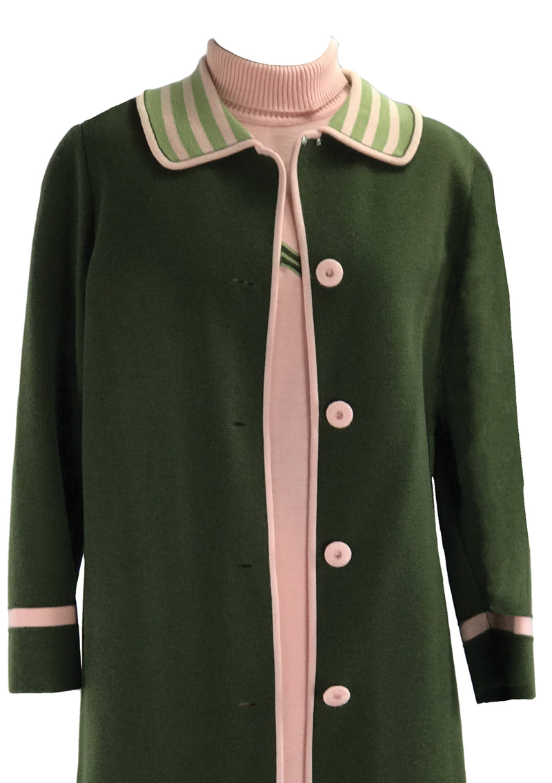 Quality 1960s Avocado Green & Pink Ensemble- New!