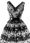 1950s Black & White Cotton Jerry Gilden Dress - New!