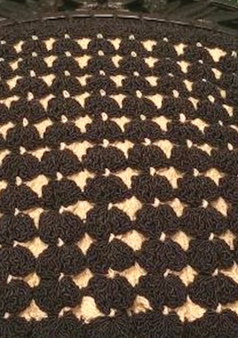 Vintage 1940s Brown & Cream Crochet Purse  - New!