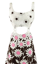 Vintage 1960s Cut-Out Daisy Print Mini Dress- NEW!