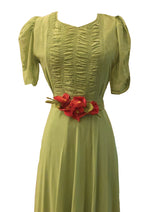 Stunning 1930s Crepe Chiffon Party Maxi Dress - New!