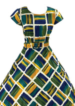 Late 1950s Early 1960s Paint Splatters Cotton Dress  - NEW!