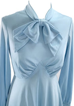 Vintage 1960s Mod Sky Blue Jersey Dress - New!